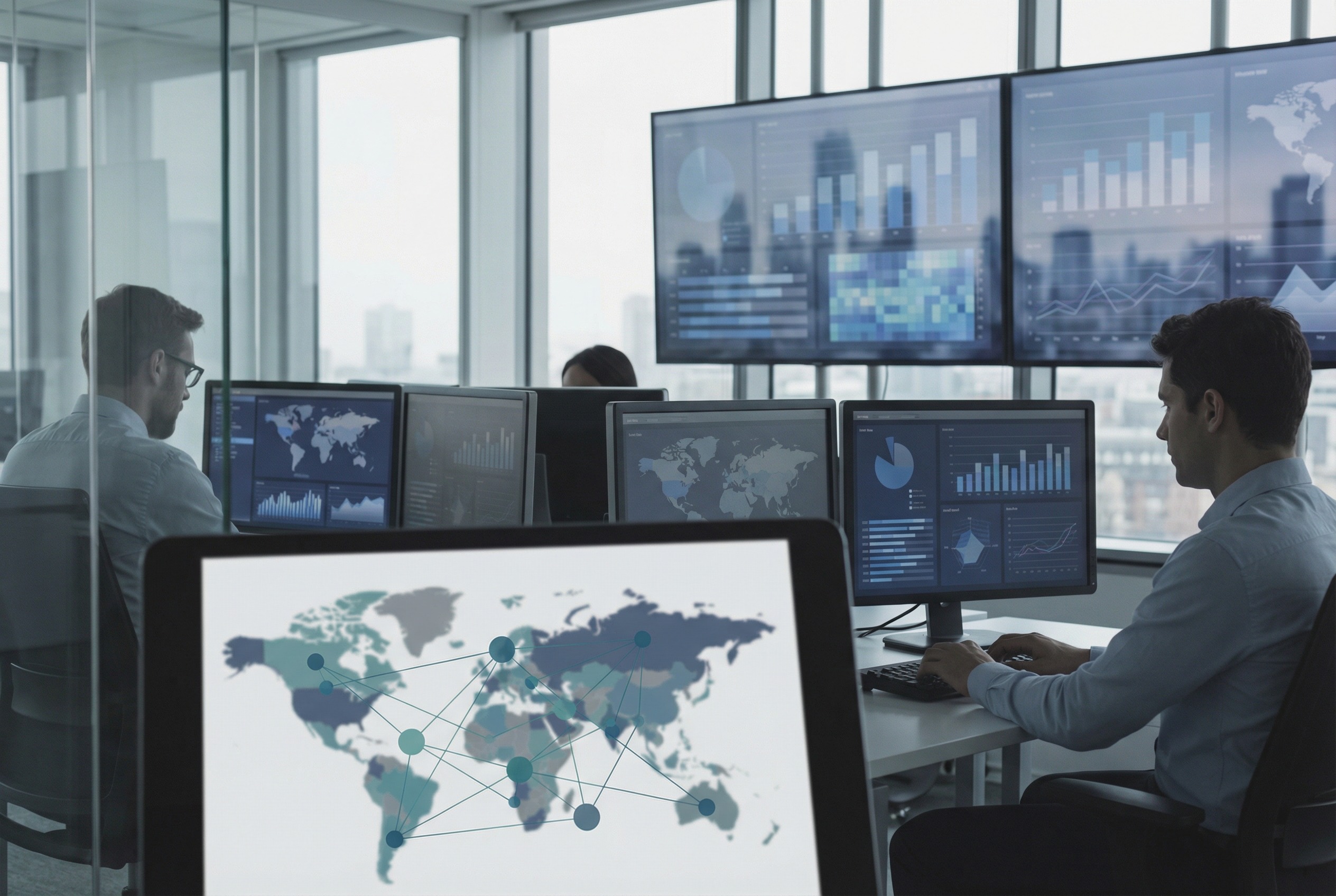 Minh họa chuyên nghiệp về proxy trong nghiên cứu thị trường và theo dõi đối thủ